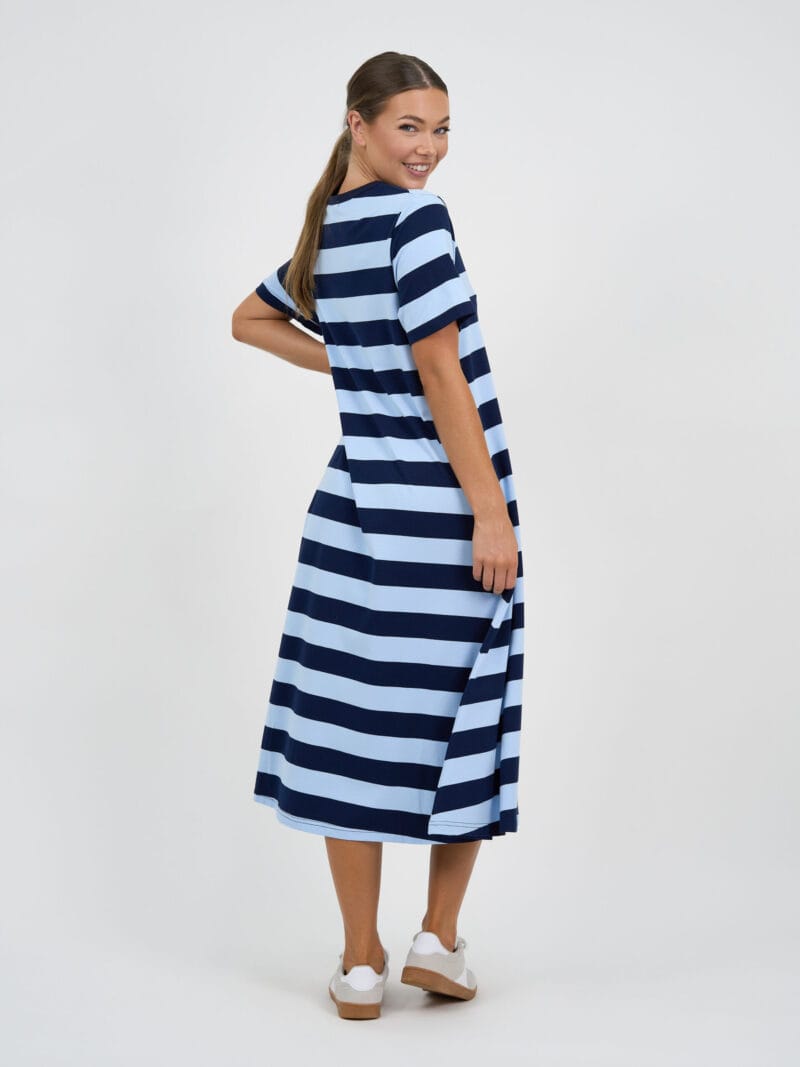 Cotton Jersey Stripe Dress Blue Liberty Rose