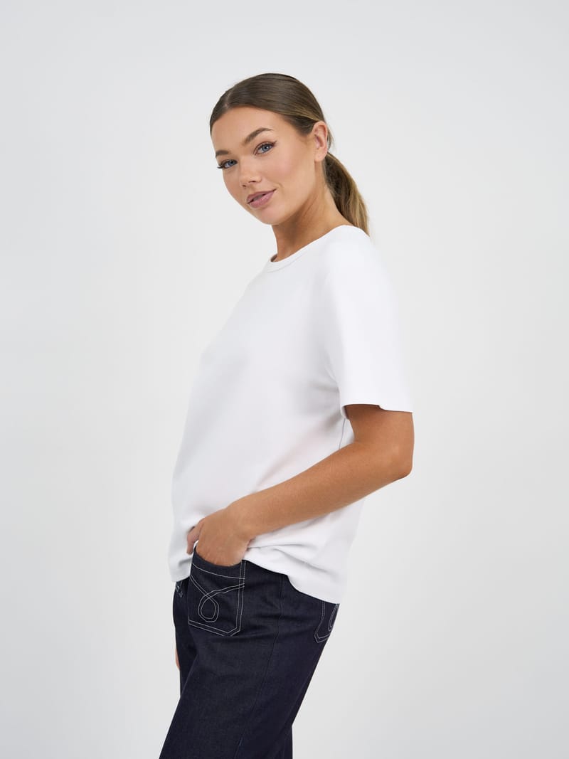 Cotton Jersey Tee White Liberty Rose