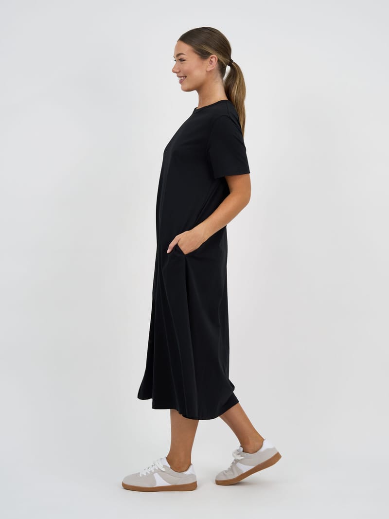 Cotton Jersey Dress Black Liberty Rose