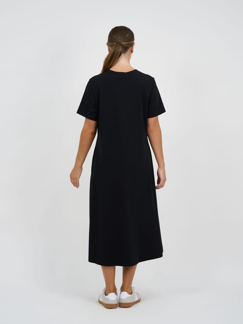 Cotton Jersey Dress Black Liberty Rose
