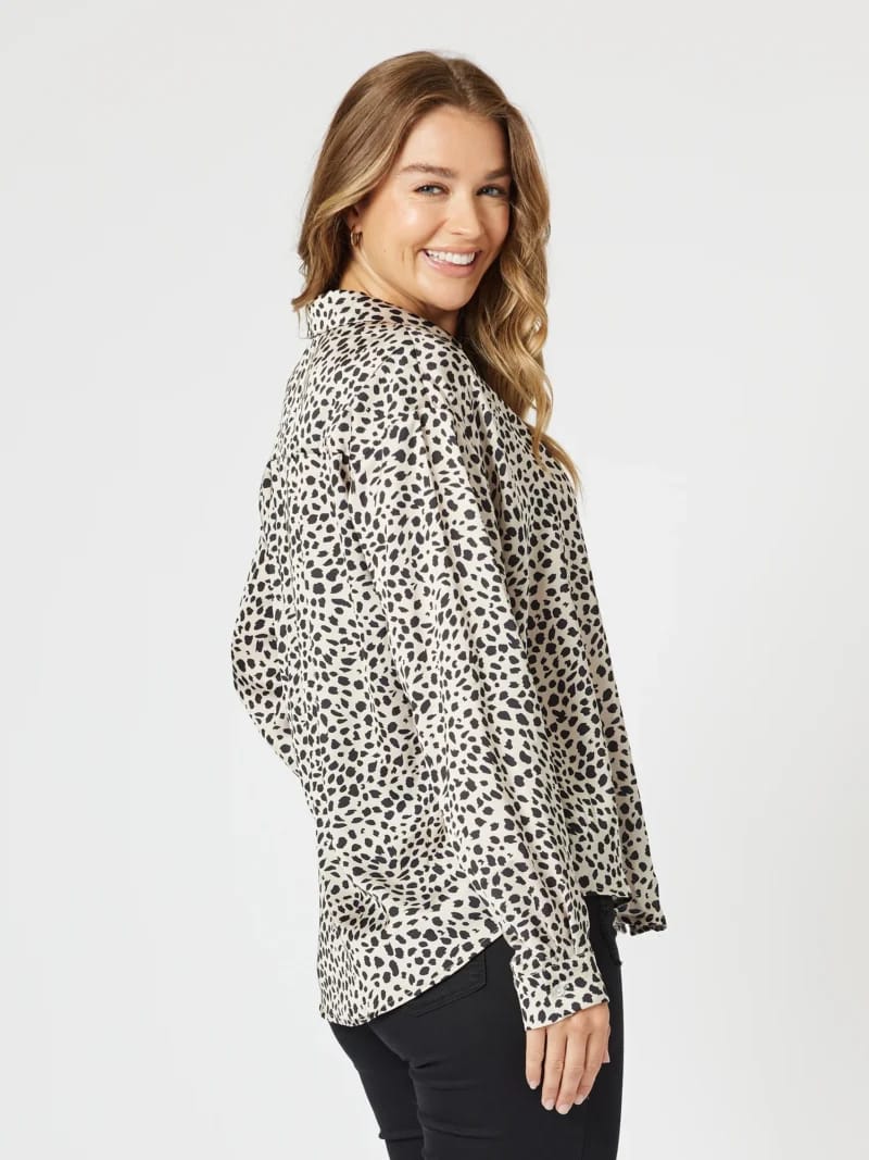 Pebble Spot Print Shirt Stone Threadz