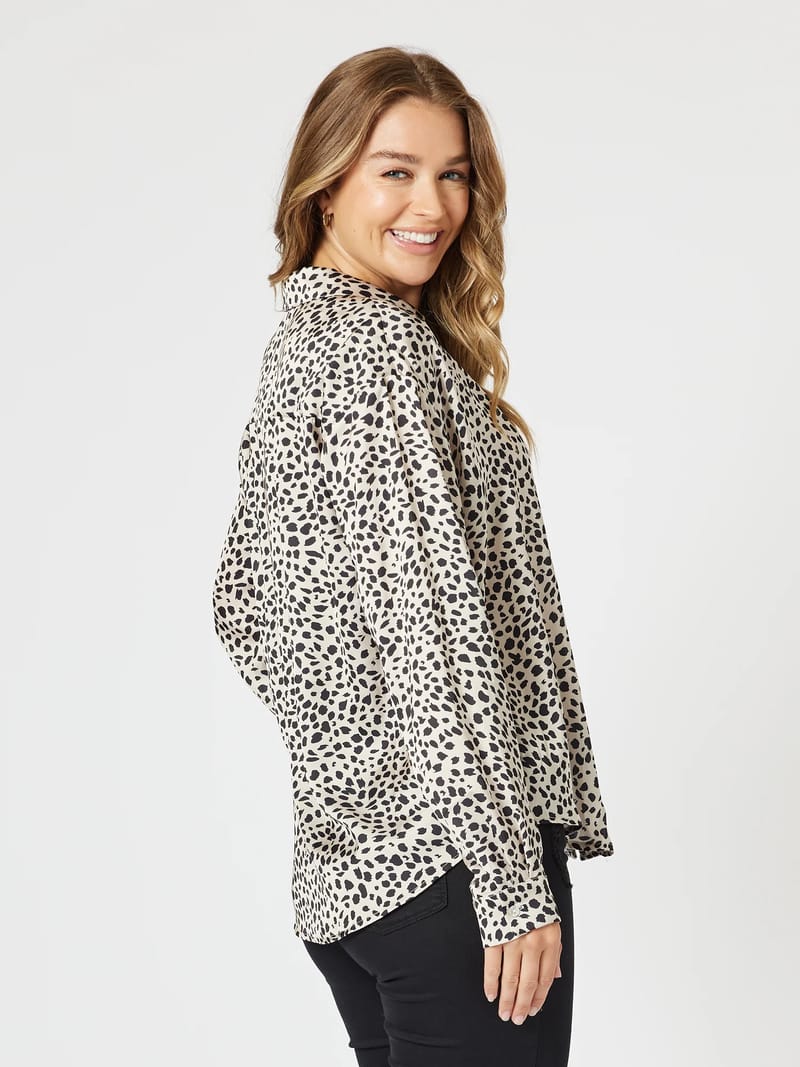 Pebble Spot Print Shirt Stone Threadz