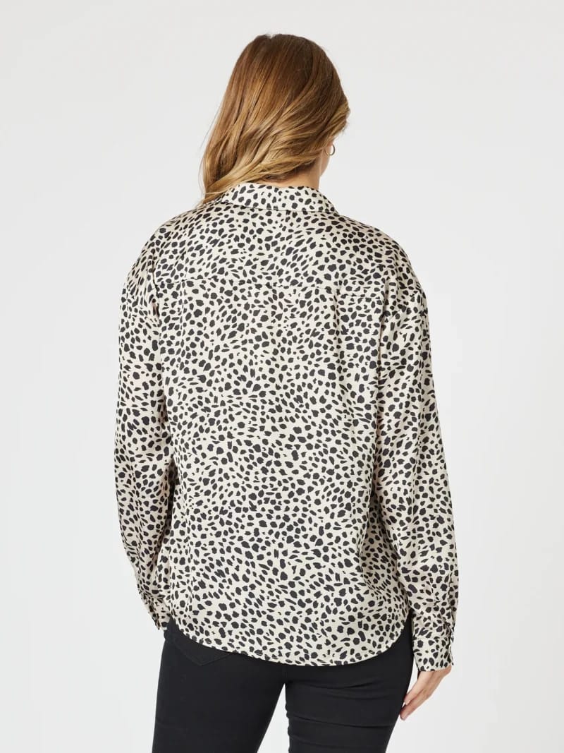 Pebble Spot Print Shirt Stone Threadz