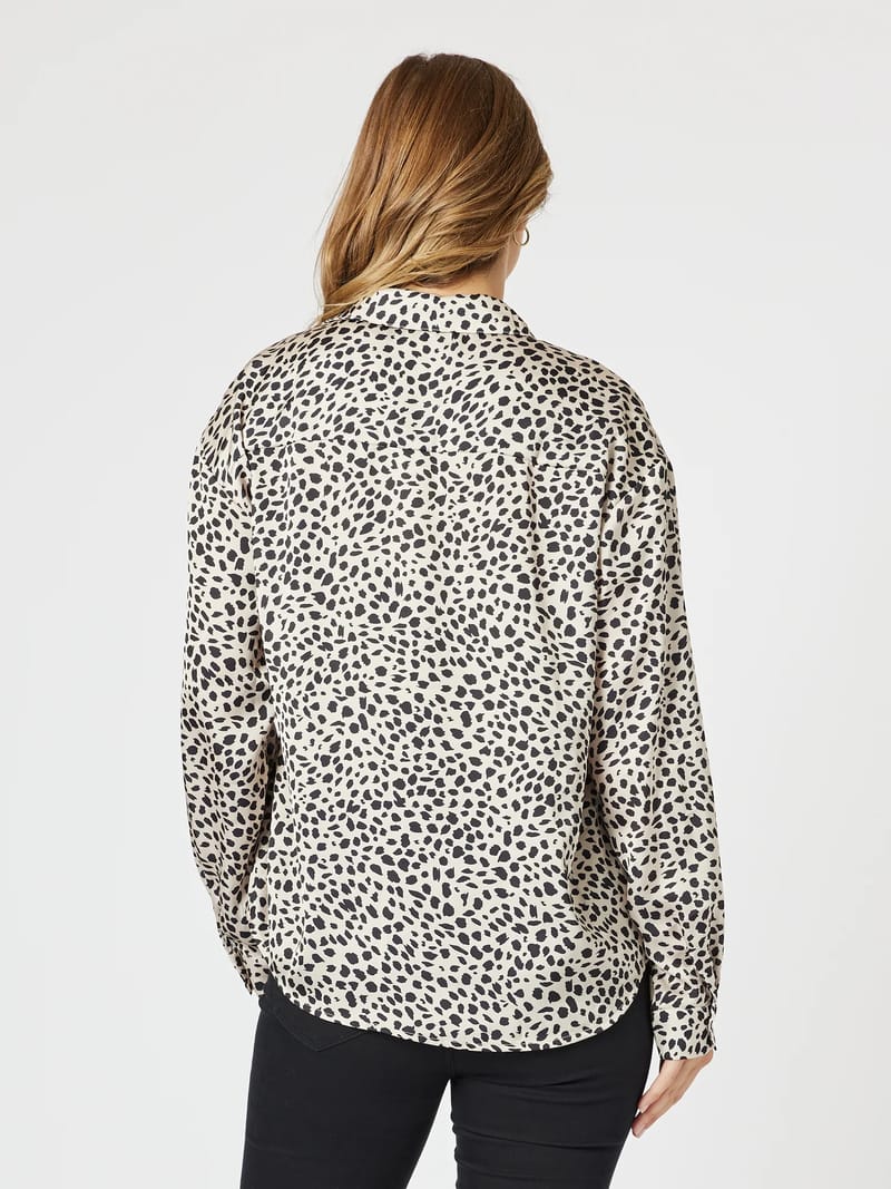 Pebble Spot Print Shirt Stone Threadz