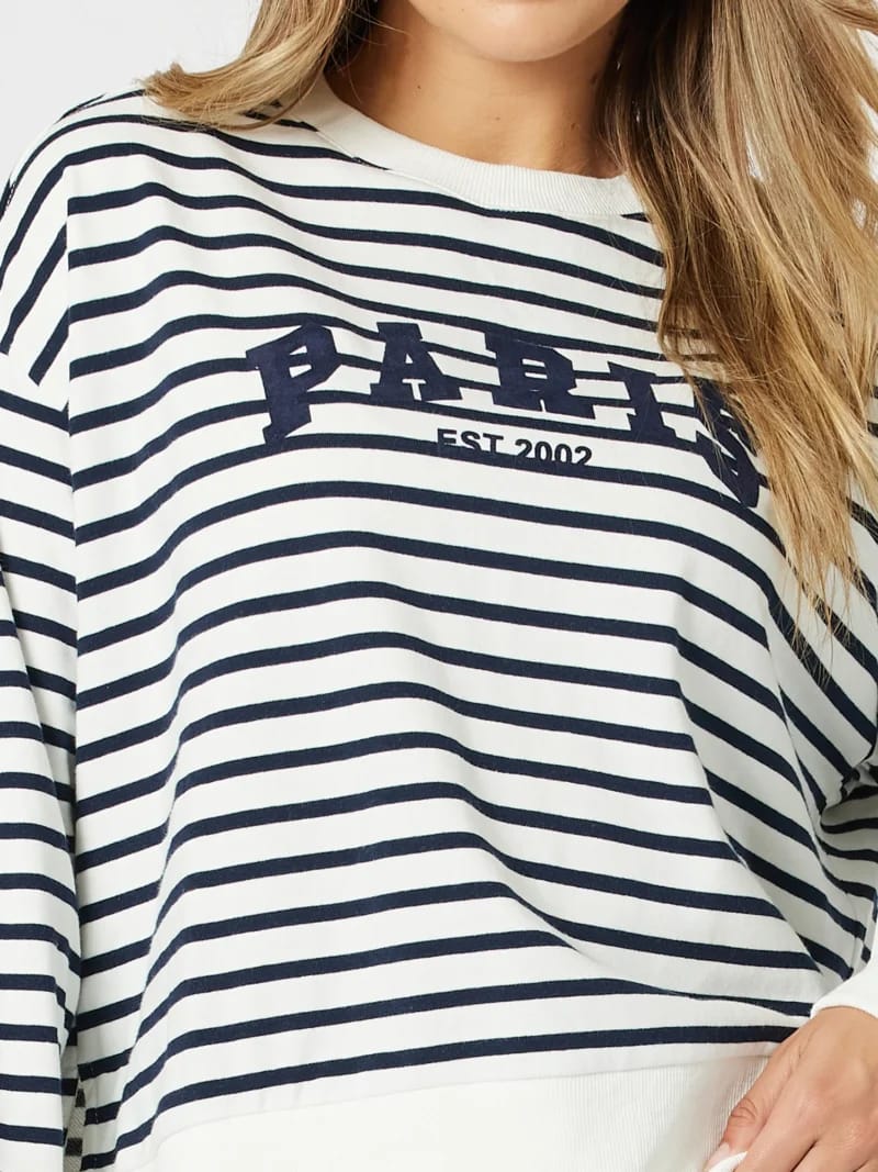 Paris Long Sleeve Sweater Stripe Threadz