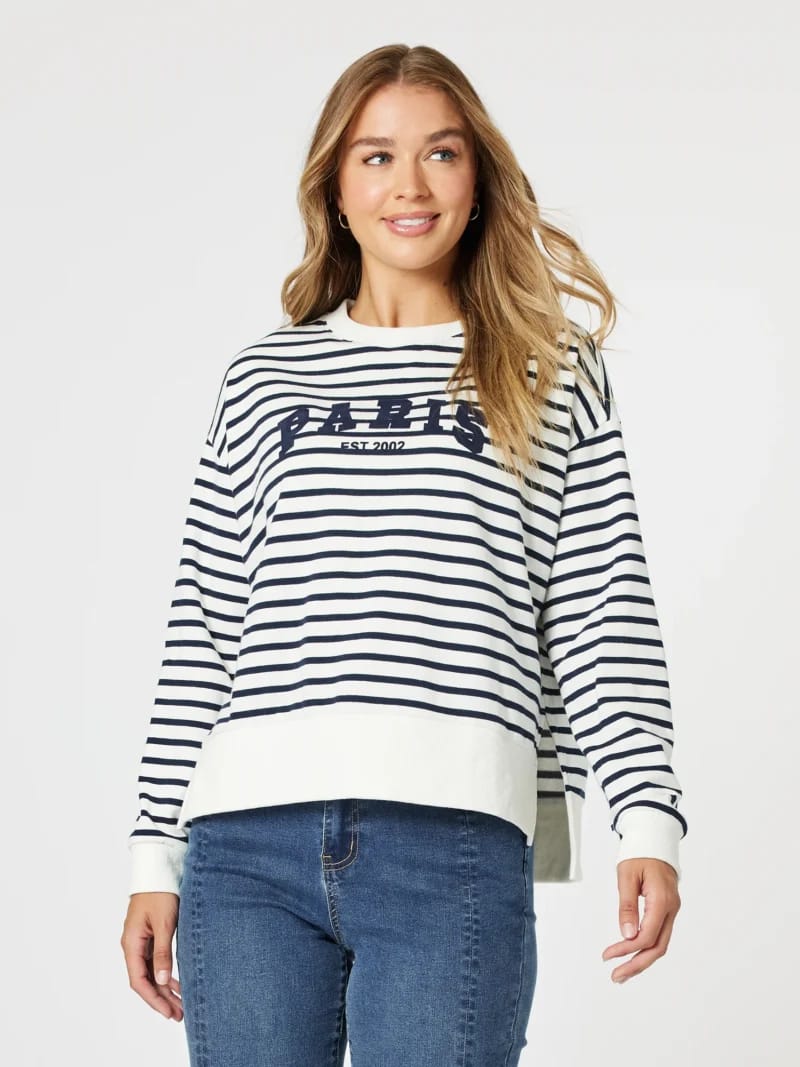 Paris Long Sleeve Sweater Stripe Threadz