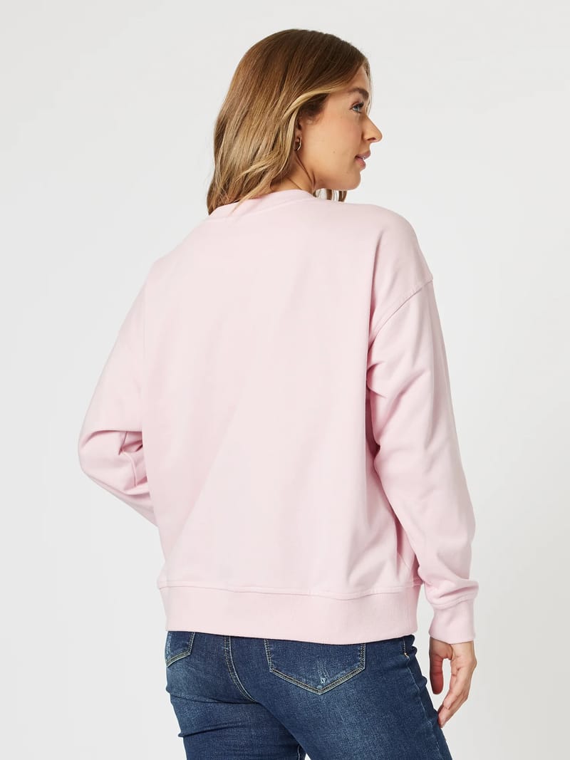 Paris Long Sleeve Sweater Pink Threadz