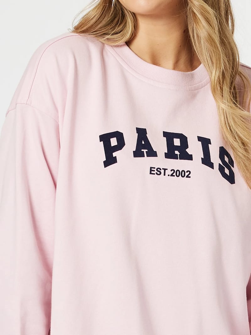 Paris Long Sleeve Sweater Pink Threadz
