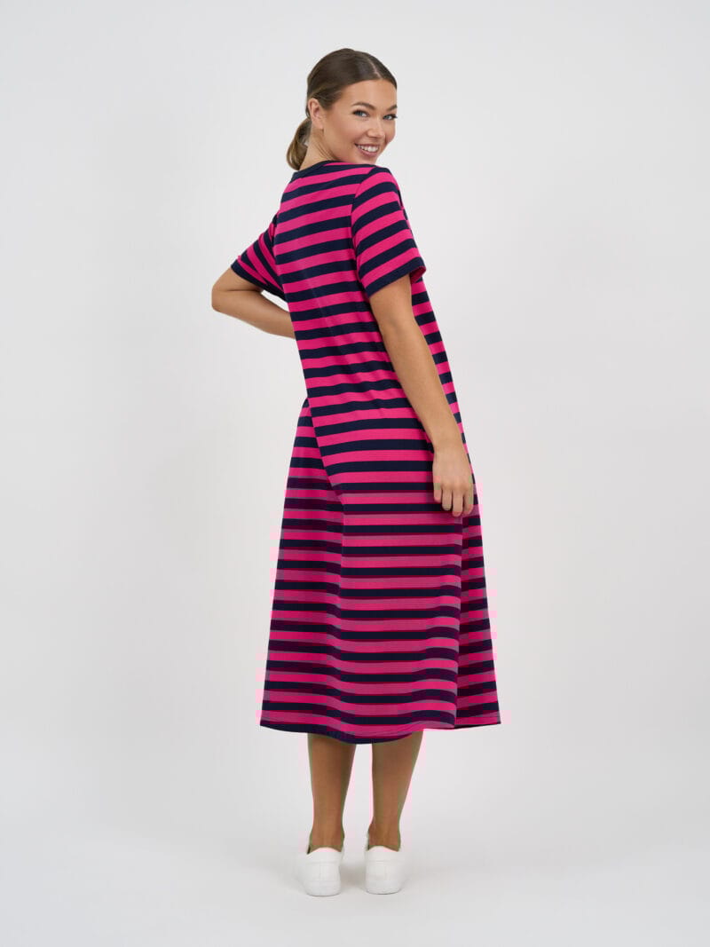 Straight Cotton Jersey Dress Pink Liberty Rose