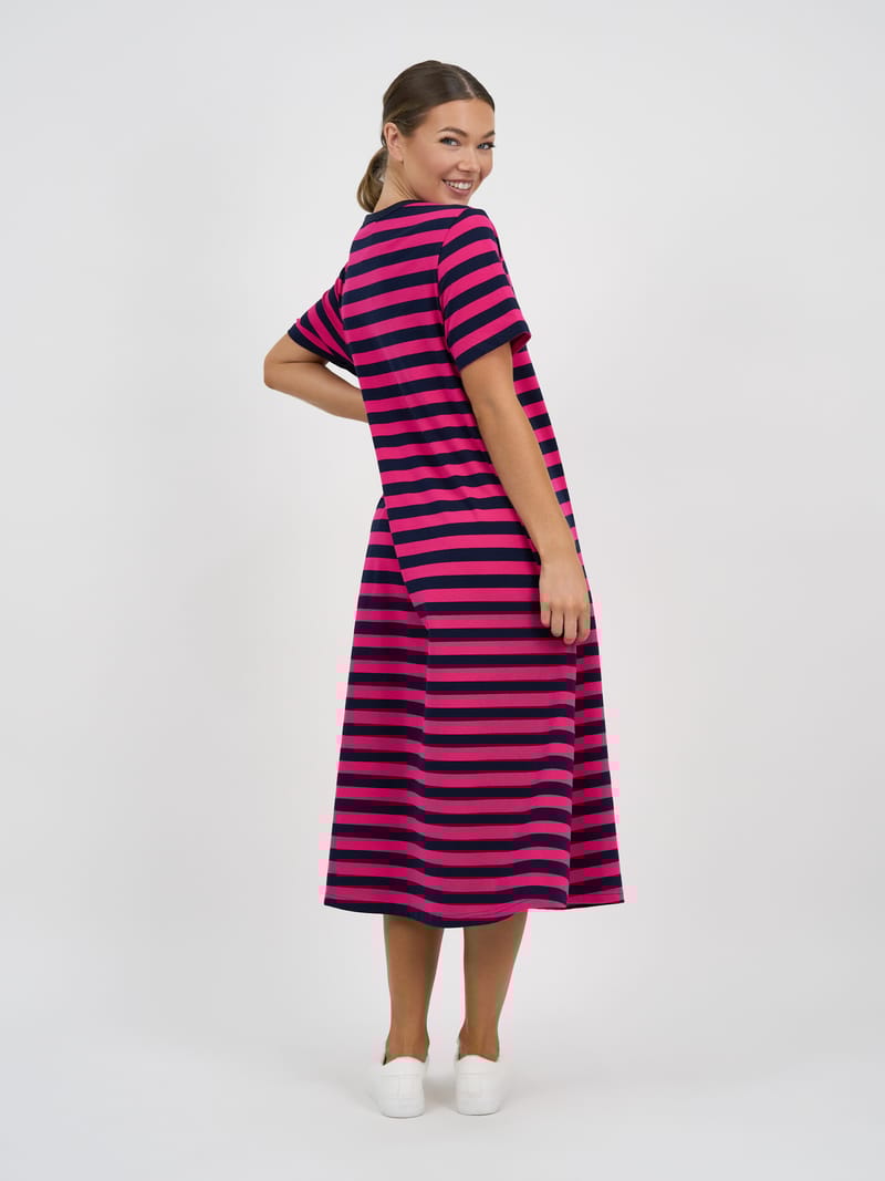 Straight Cotton Jersey Dress Pink Liberty Rose