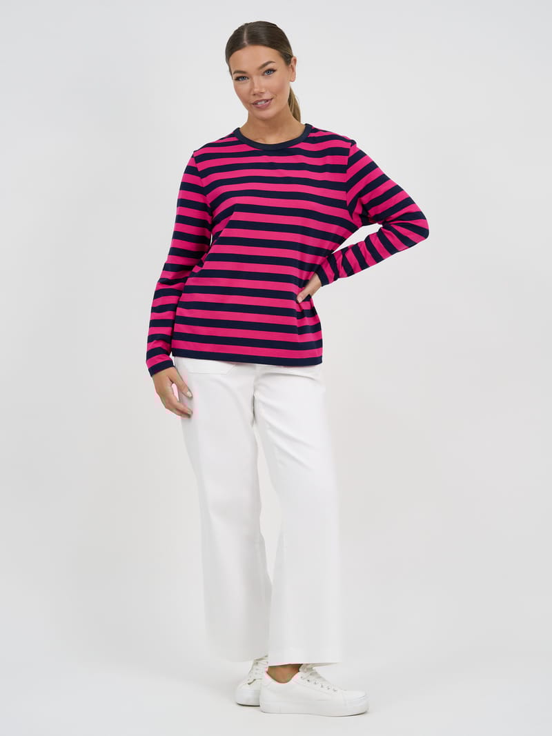 Cotton Jersey Long Sleeve Tee Pink Liberty Rose