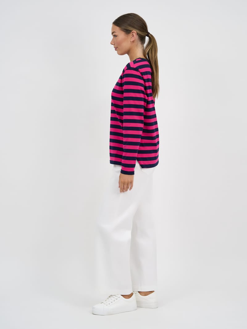 Cotton Jersey Long Sleeve Tee Pink Liberty Rose