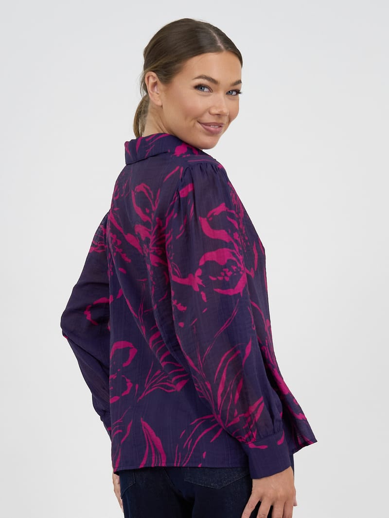 Relaxed Long Sleeve Shirt Navy Liberty Rose