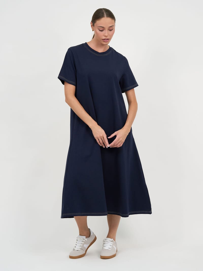 Cotton Jersey Dress Ink Liberty Rose