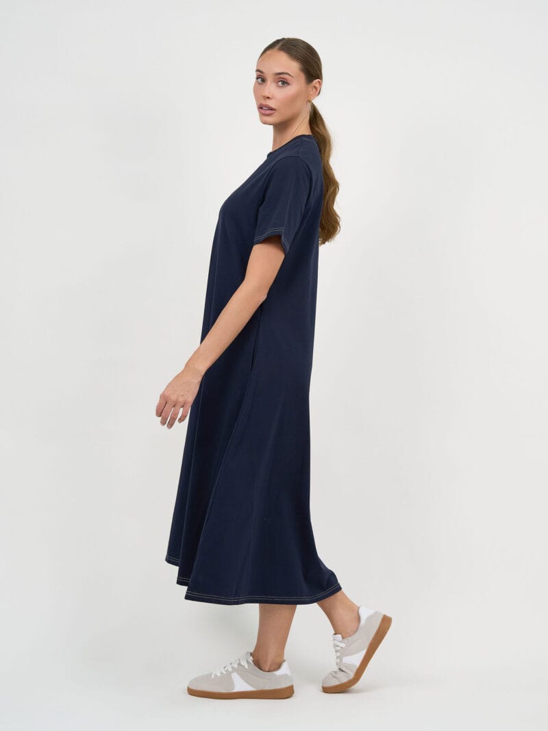 Cotton Jersey Dress Ink Liberty Rose