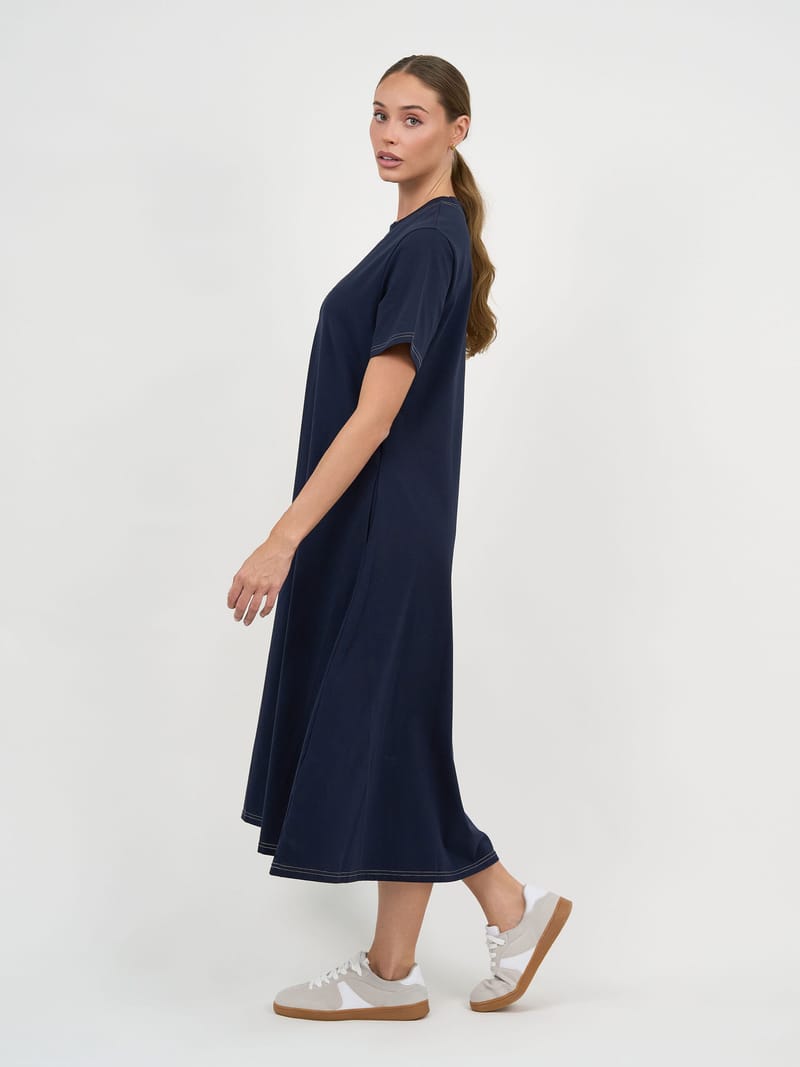 Cotton Jersey Dress Ink Liberty Rose