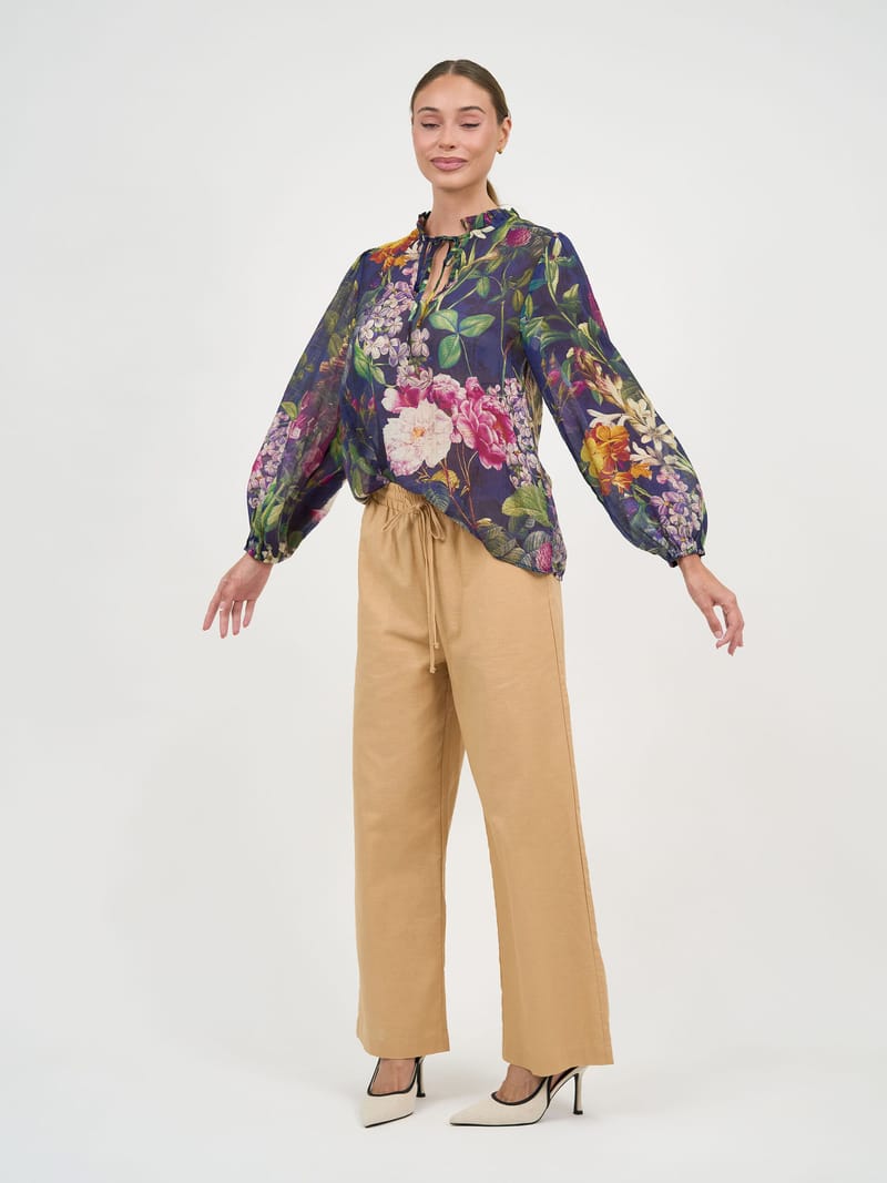 Linen Relaxed Pant Camel Liberty Rose