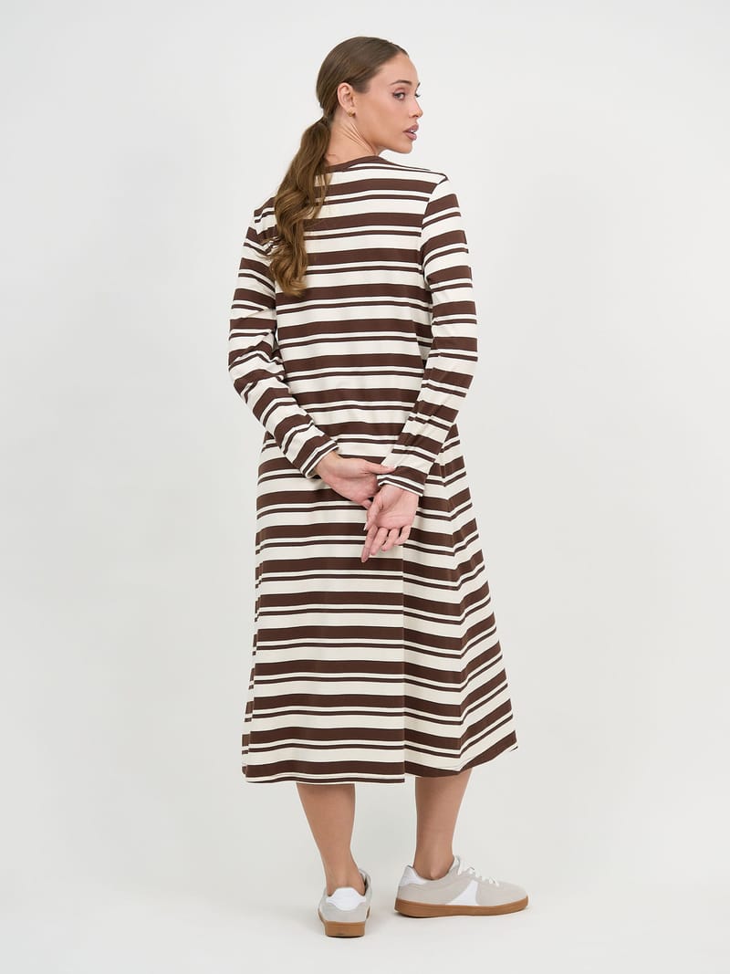 Straight Cotton Jersey Dress Chocolate Liberty Rose