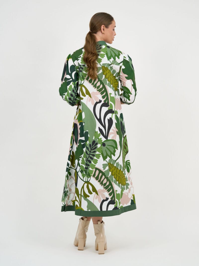Contrast Trim Shirt Dress Khaki Liberty Rose