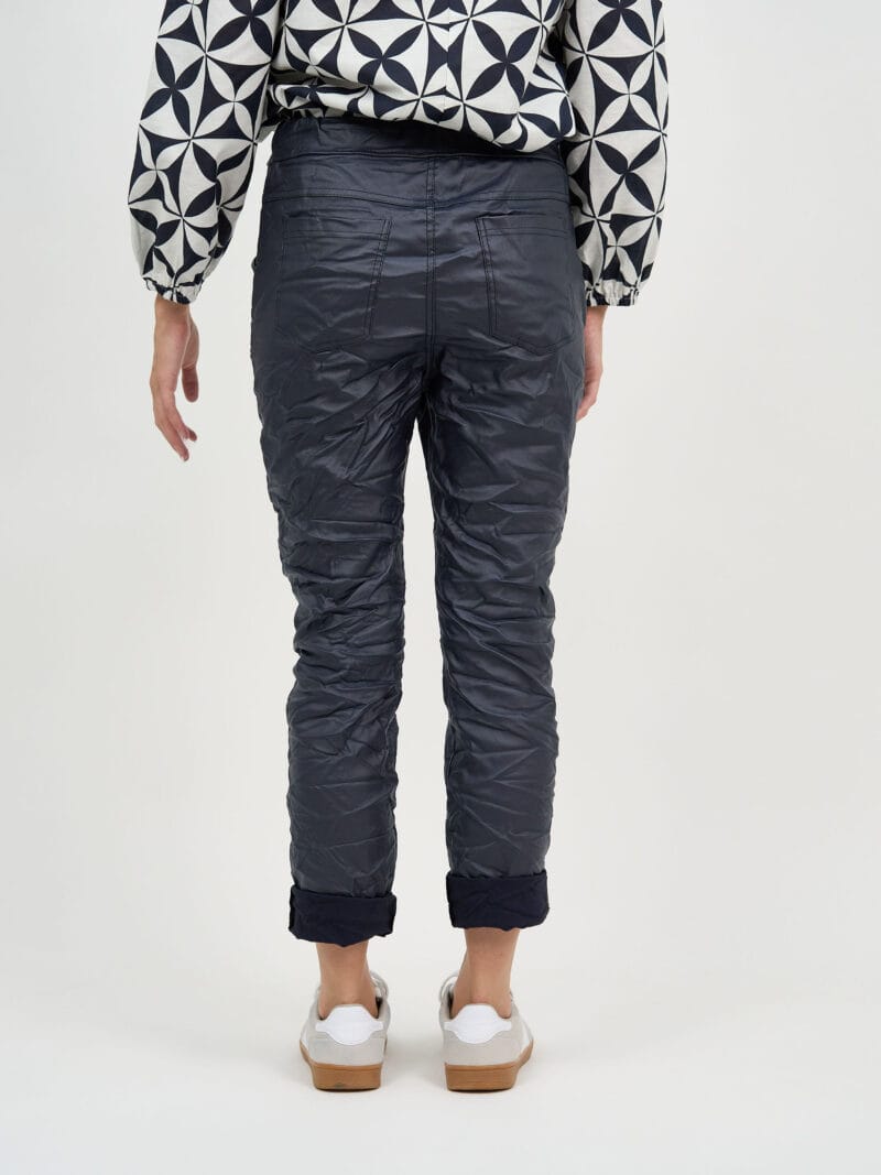 Wet Look Jogger Pant Navy La Strada