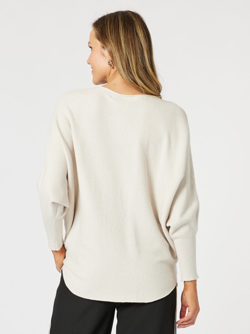 Shimmer Batwing Knit Top Natural Hammock & Vine