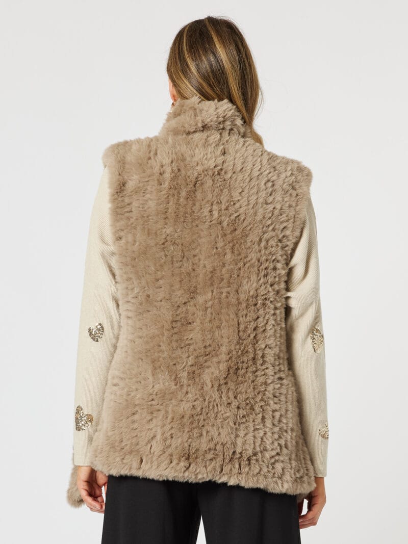 Minx Faux Fur Vest Latte Hammock & Vine