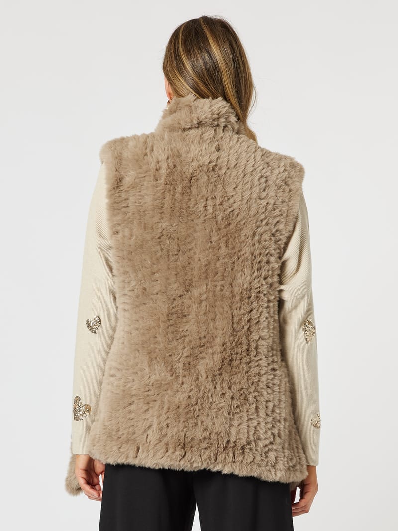 Minx Faux Fur Vest Latte Hammock & Vine