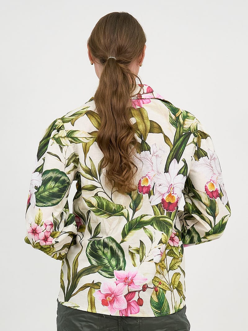 Relaxed Long Sleeve Shirt Khaki Liberty Rose
