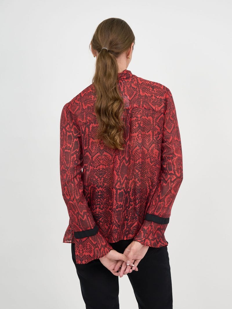 Tie Neck Blouse Red Liberty Rose