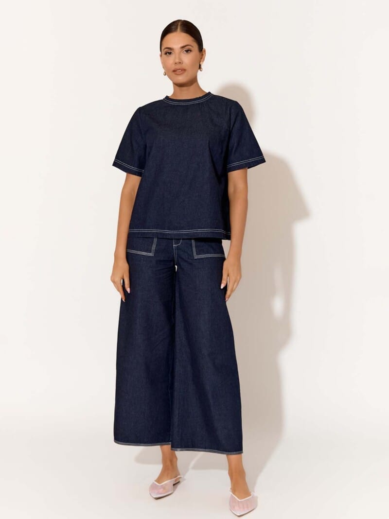 Stitch Detail Denim Pant Denim adorne