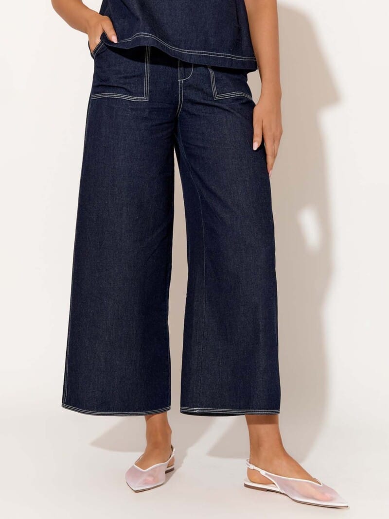 Stitch Detail Denim Pant Denim adorne