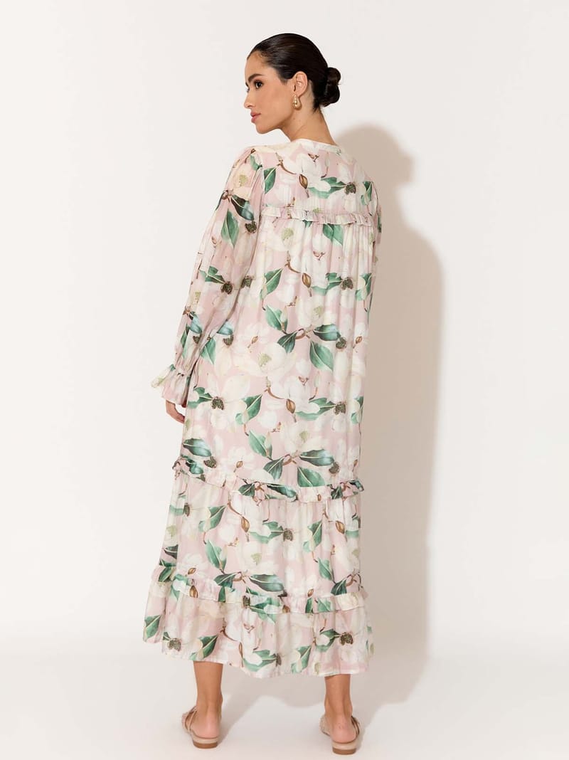 Sheer Frill Dress Blush adorne