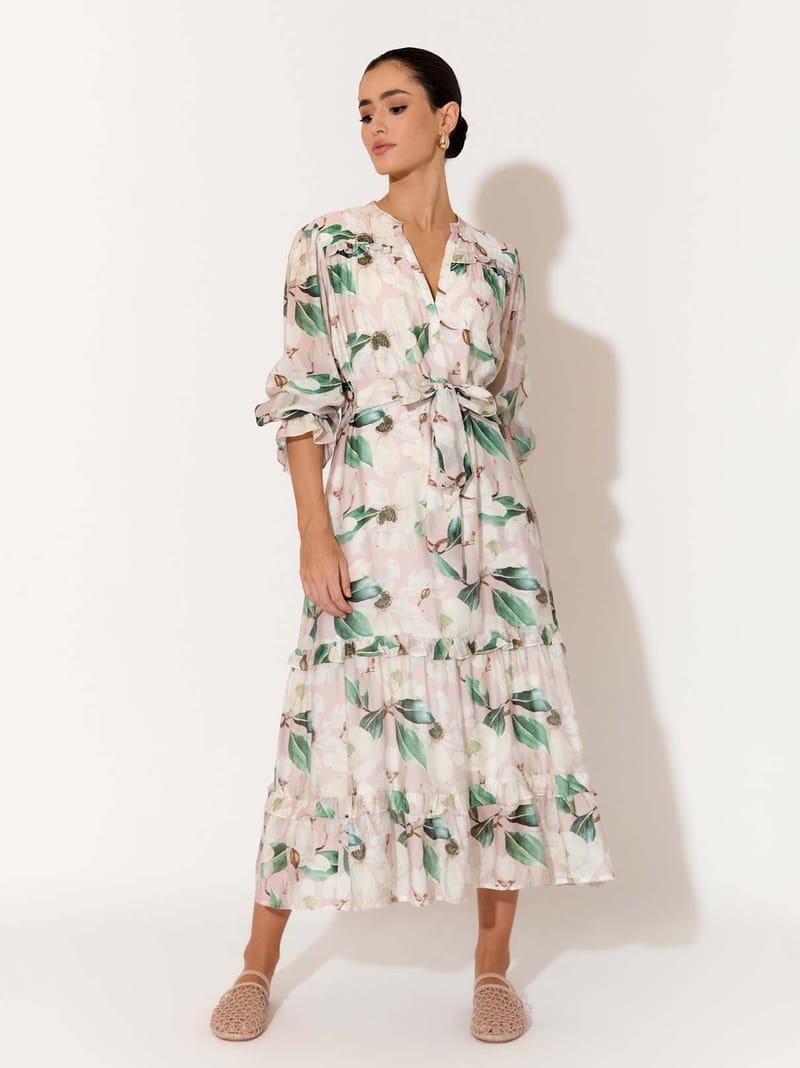 Sheer Frill Dress Blush adorne