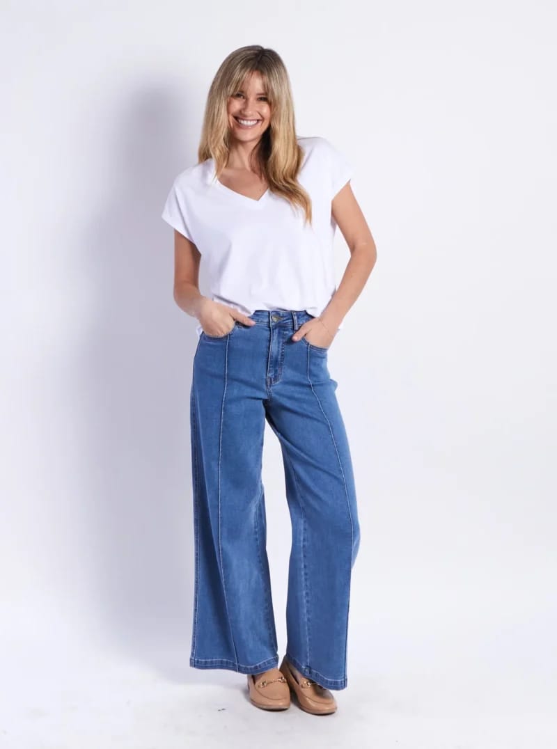 Stitch Front Denim Jean Blue Leoni