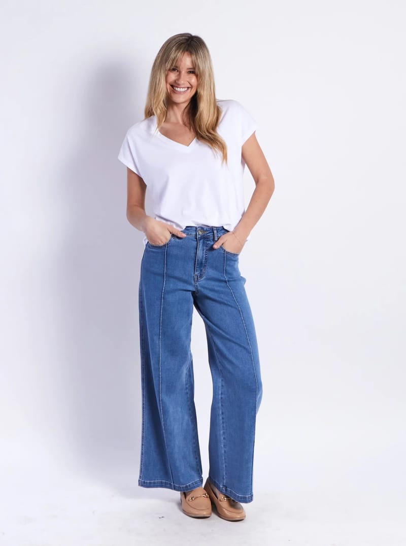 Stitch Front Denim Jean Blue Leoni