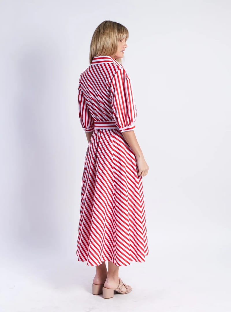 Bianca Belted Dress Red Leoni