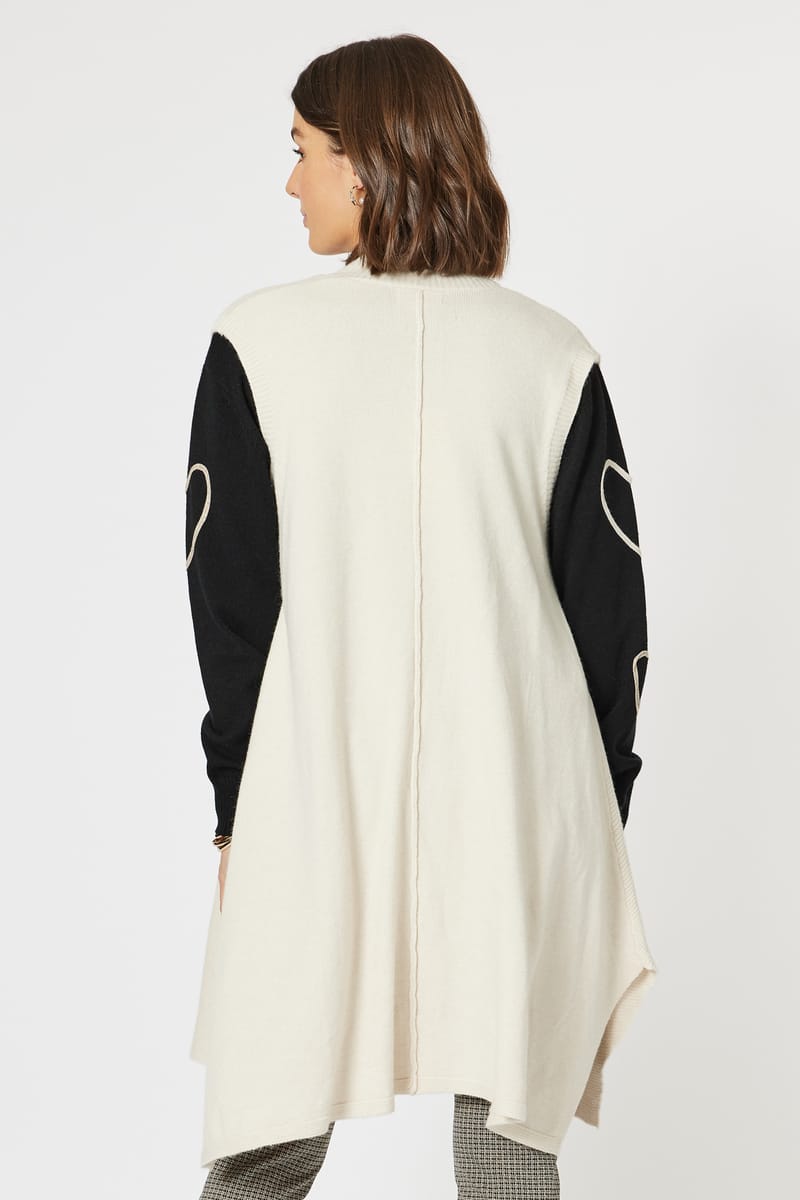 Ribbed Longline Cardigan Natural Clarity by Threadz
