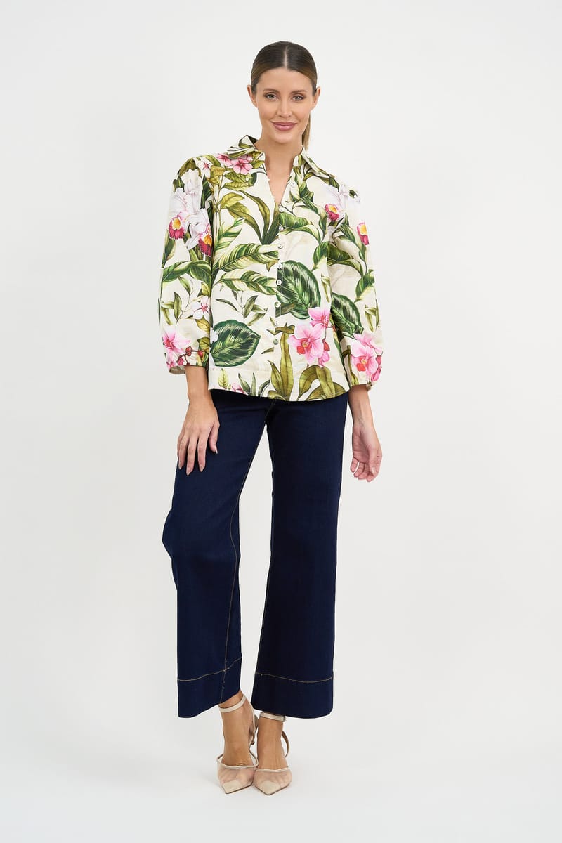 Button Detail Shirt Khaki Liberty Rose