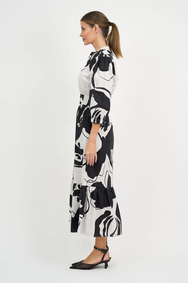 Waist Detail Dress Black Liberty Rose
