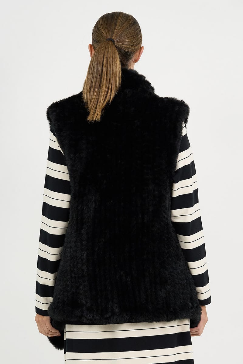 Minx Faux Fur Vest Black Hammock & Vine