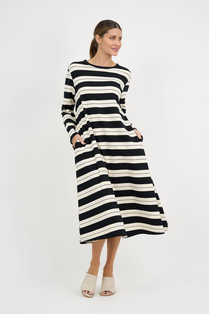 Cotton Jersey Dress Black Liberty Rose