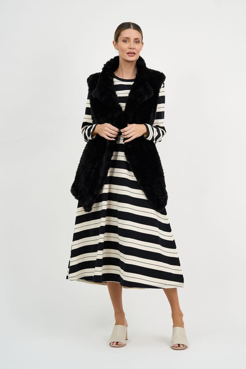 Minx Faux Fur Vest Black Hammock & Vine