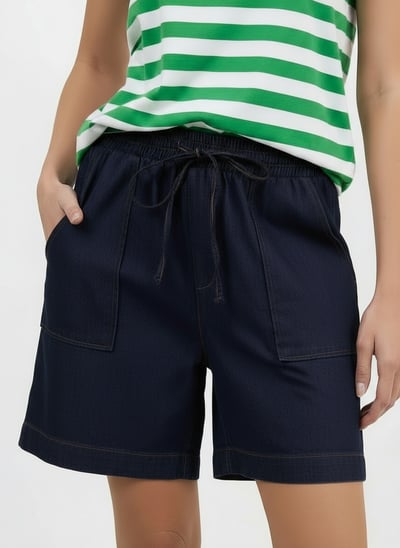 Stitch Detail Denim Short Dark Denim Liberty Rose