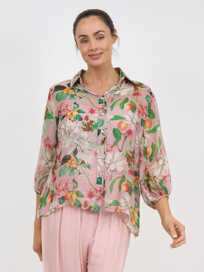 Silk Button Shirt Blush La Strada