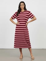 Cotton Jersey Stripe Dress Orchid Liberty Rose