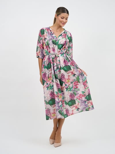 Tie Neckline Dress Pink Liberty Rose