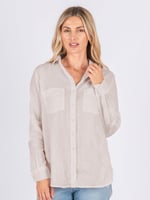 Classic Linen Shirt Khaki Worthier