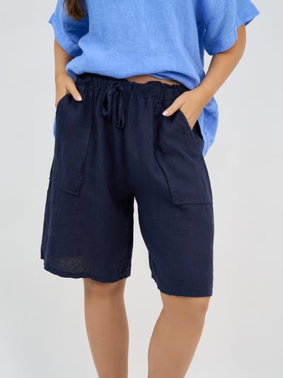 Linen Pocket Short Navy La Strada