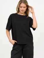 Cotton Jersey Relaxed Tee Black Liberty Rose