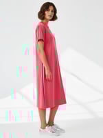 Cotton Side Stripe Jersey Dress Pink Liberty Rose